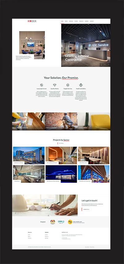 Website for Eddex Concept