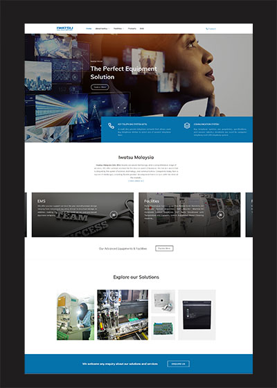 Company web design for Iwatsu Malaysia