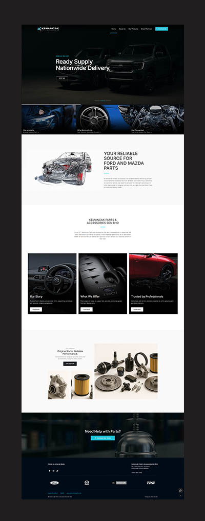 Website for Kemuncak Parts & Accessories Sdn Bhd