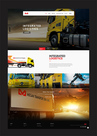 Company web design for Megah Transport